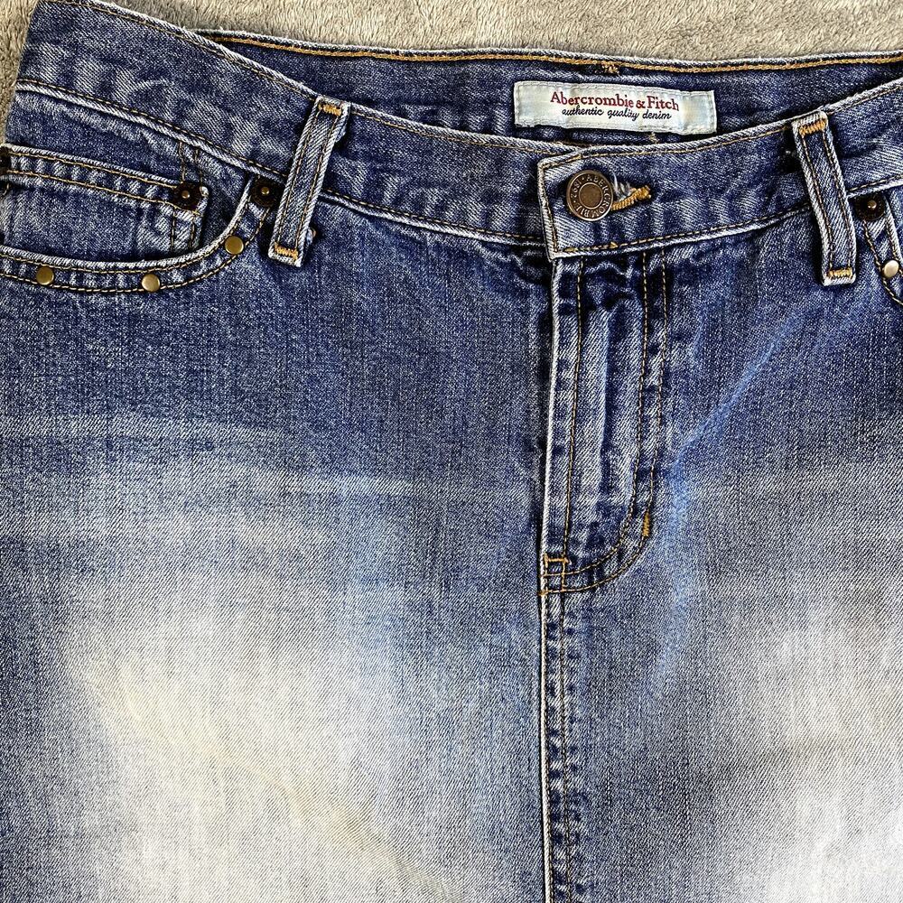 VTG Abercrombie and Fitch Size 6 Mini Denim Skirt Made in US - Picture 2 of 8